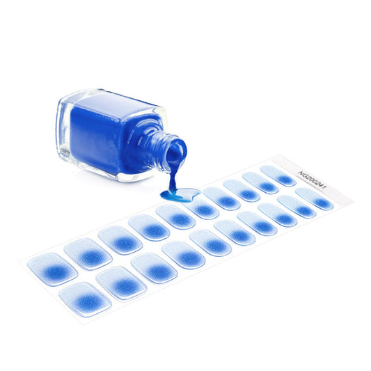Semi-Cured UV Nail Stickers Blue Bloom